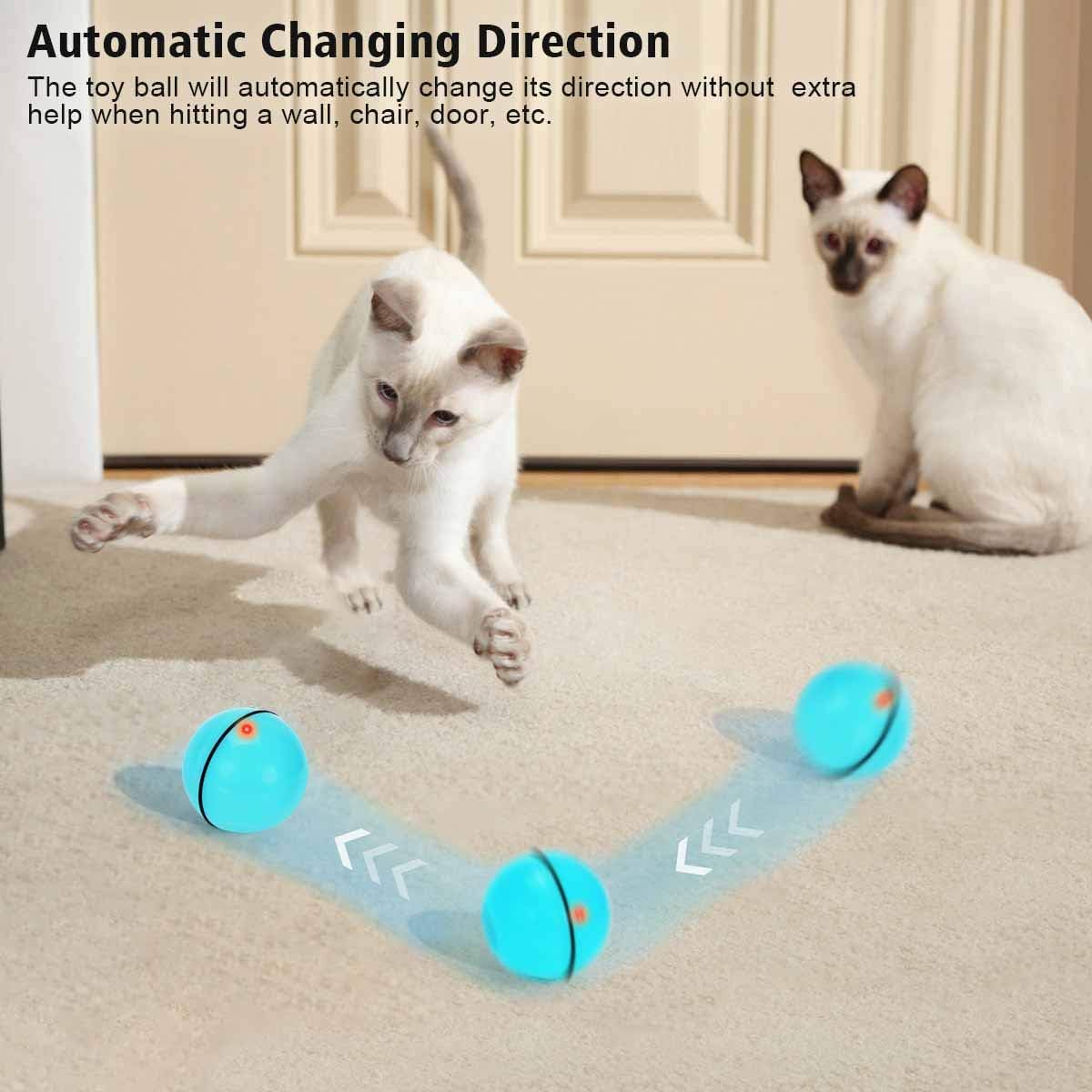 Interactive Cat Toys Ball with LED Light, 360 Degree Self Auto Rotating Intelligent Ball, Smart USB Rechargeable Spinning Cat Ball Toy,Stimulate Hunting Instinct Kitten Funny Chaser Roller Pet Toy : Pet Supplies