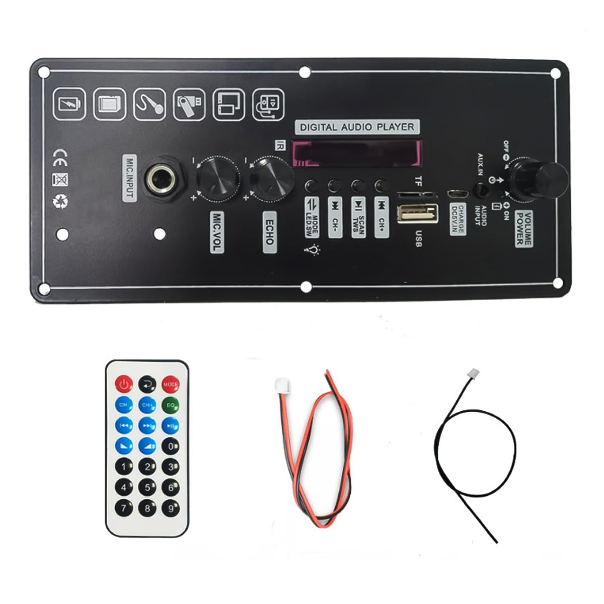 Scheda Amplificatore Audio Bluetooth 15 W con Altoparlante Audio FM BT Portatile 5 V Scheda Amplificatore di Potenza Karaoke Modulo Radio Audio Amplificatore MP3
