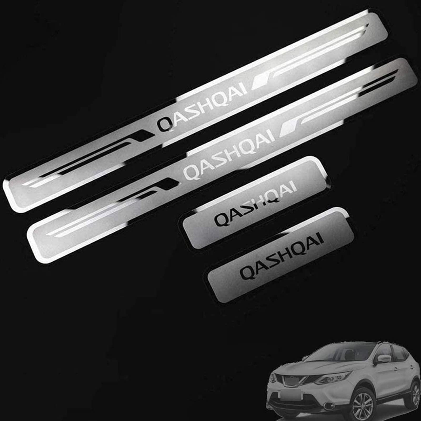 BPQWED 4Pcs Car Stainless Steel Door Sill Kick Plates,for Nissan Qashqai J10 J11 J12 Scuff Plate Protector Stickers Car Accessories - View #9