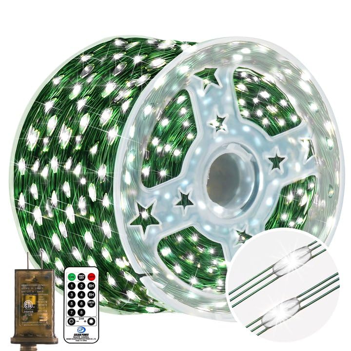 KNONEW Outdoor Christmas Fairy Lights Plug in,335FT 1000 LED String ...