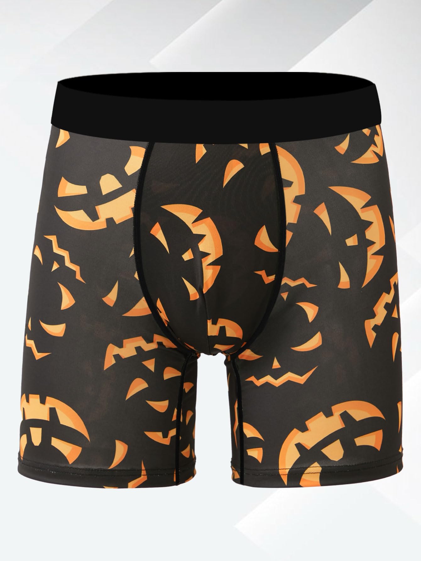 Men's Underwear Boxer Briefs Halloween Pattern Breathable Stretch Funny Novelty Gag Gifts for Men Elastic Underpants