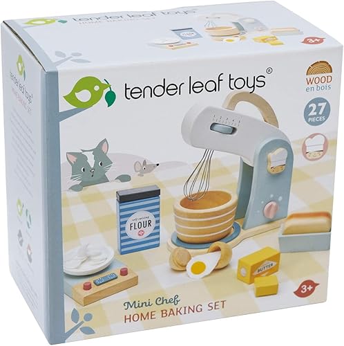 Miniatura 3 de Tender Leaf Toys - Mini Chef Home Baking Set - Juego de 27 piezas de madera para hornear - Juguete clásico para cocinar simulación - Desarrolla