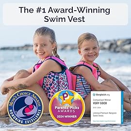 Limmys Premium Kids Swim Vest - Toddler Swim Jacket and Buoyancy Swimming Aid - Modern Design Swimming Vest for Boys, Girls and Babies - with Drawstring Bag