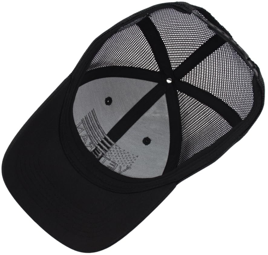 Image of American Flag Trucker Cap, Regular & XL-3XL, Big Head Snapback Patriotic Baseball Hat (Up to Size 8)
