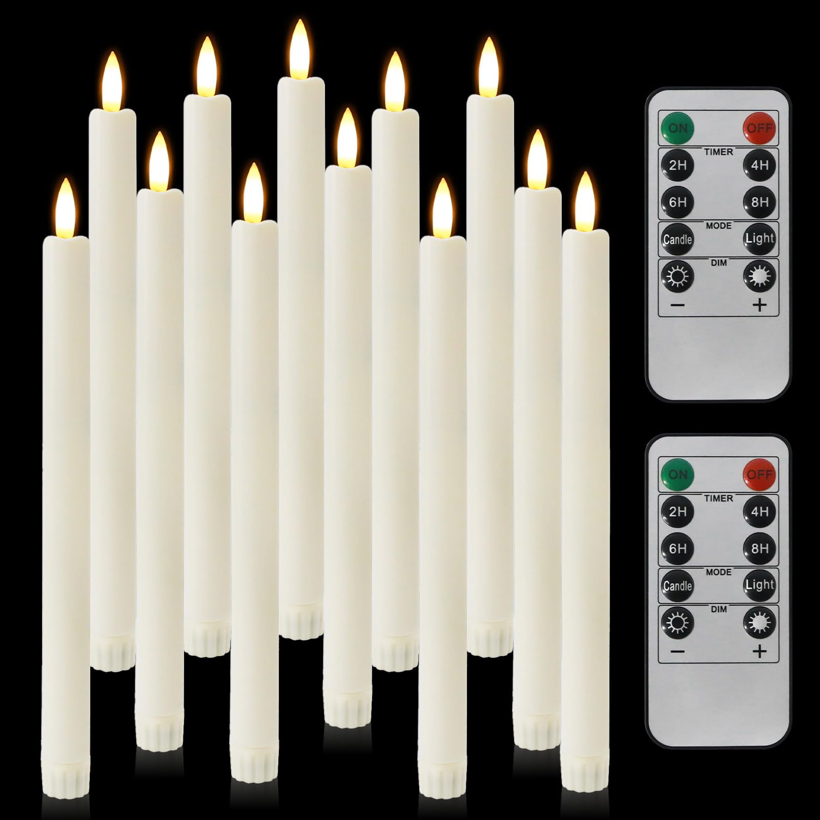 Candele a LED con telecomando, senza fiamma, con funzione timer, 12 pezzi, per Natale, decorazione della casa