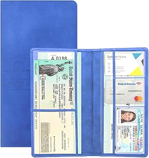 Car Registration & Insurance Holder, Vehicle Glove Box Compartment Organizer for License Document, Automotive Interior Card Wallet Accessories, Universal for SUV Sedan Truck (Blue)