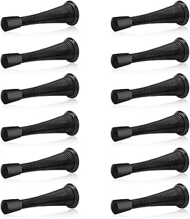 HOMOTEK 12 Pack Spring Door Stopper with Rubber Bumper 3-1/8