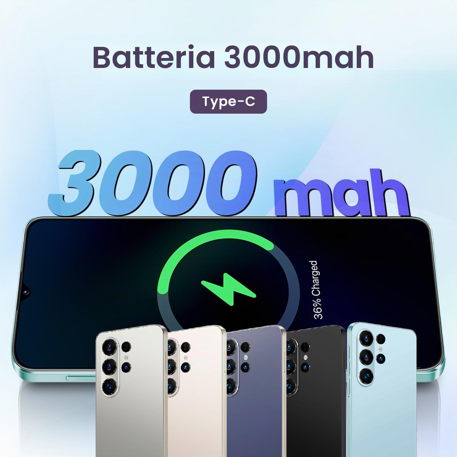Sblocca il telefono, schermo da 6,75 pollici, 4 GB RAM + 64 GB ROM/TF 256 GB, doppia fotocamera, supporto 4G LTE FDD TDD, doppia scheda SIM, adatto per i principianti. (11ciano)