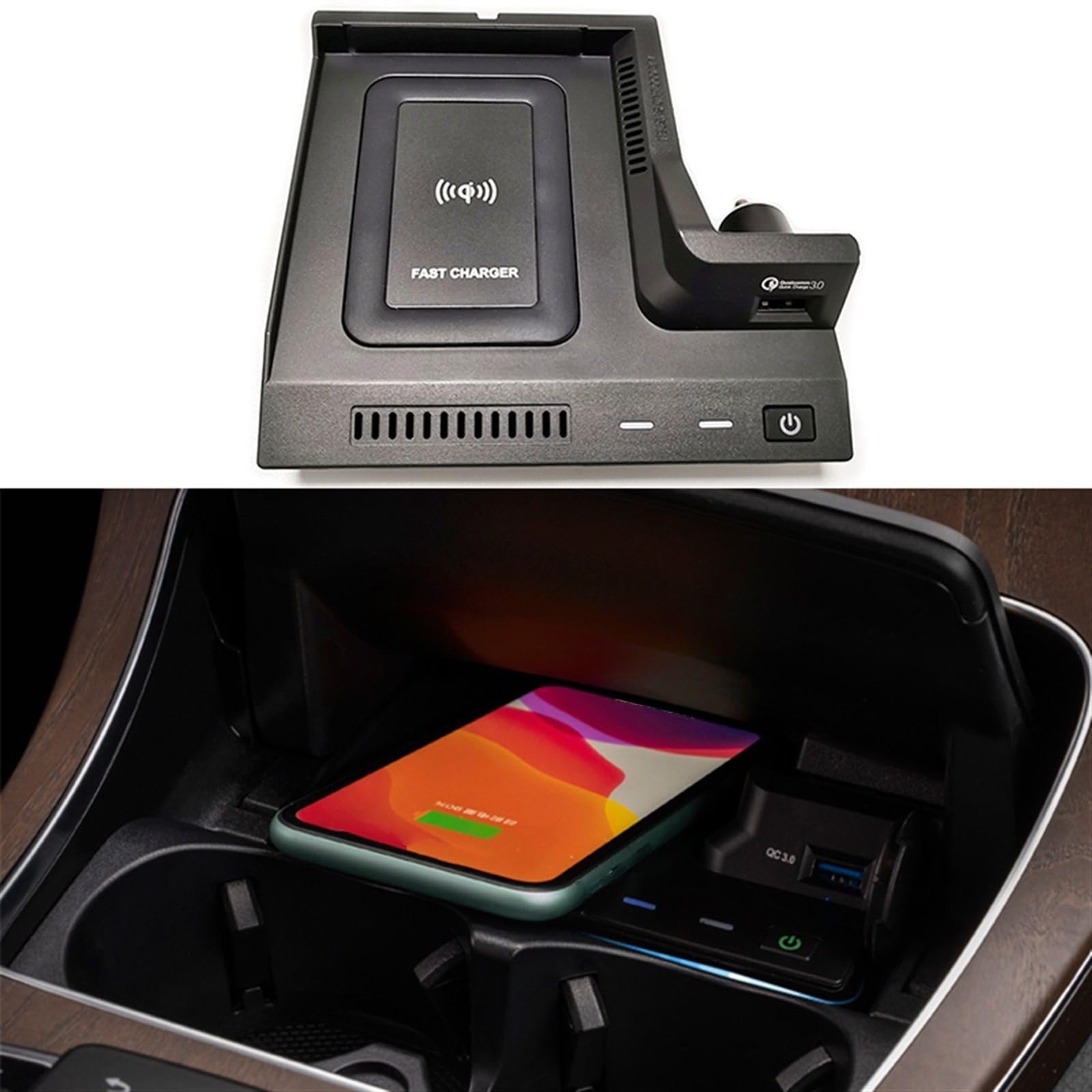 Ładowarka bezprzewodowa QI do samochodów, for Mercedes-Benz, W205 AMG C43 C63 AMG GLC43 GLC63 GLC C Class Uchwyt na telefon z konsolą