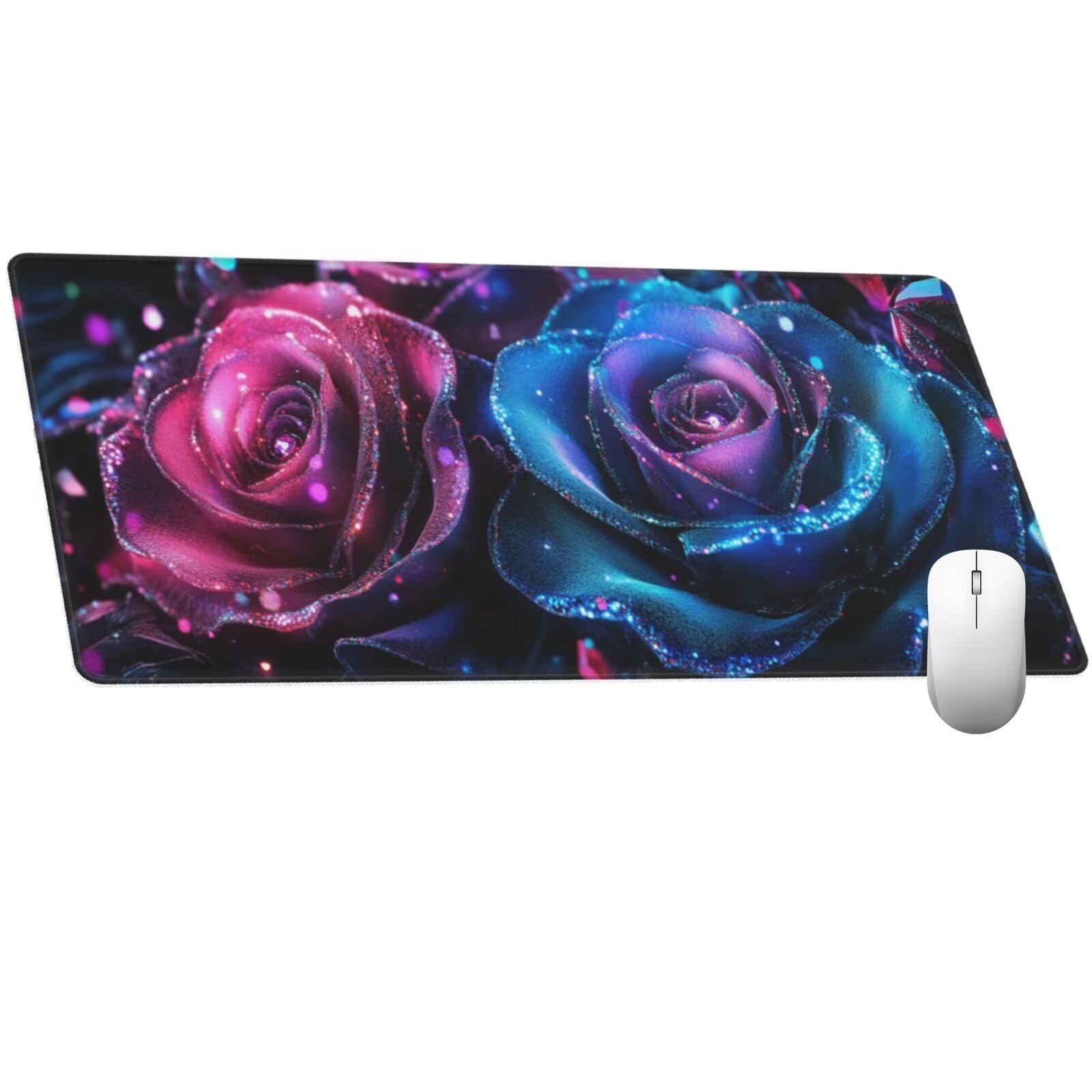 Alfombrilla Ratón Abstracto Alfombrilla Ratón XXL 1600 x 800 mm, Negro Mouse Pad Gaming con Bordes Cosidos, Impermeable Mousepad XXL Base de Goma Antideslizante Duradera, Mouse Pad para Oficina Q520