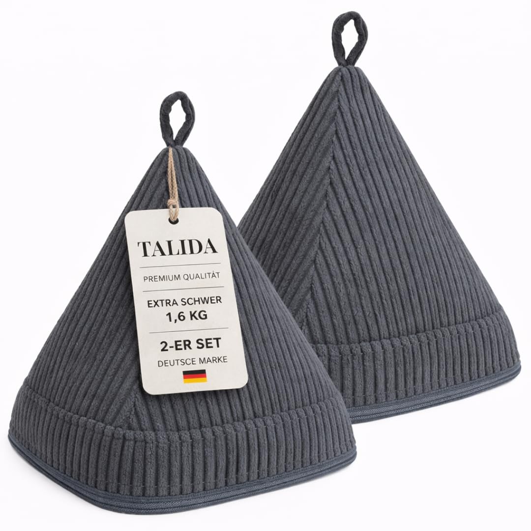 Door Stop Sack Pyramid 1.6 kg with Non-Slip Base and Cord Loop Heavy Floor Stopper Sandbag (2, Grey)