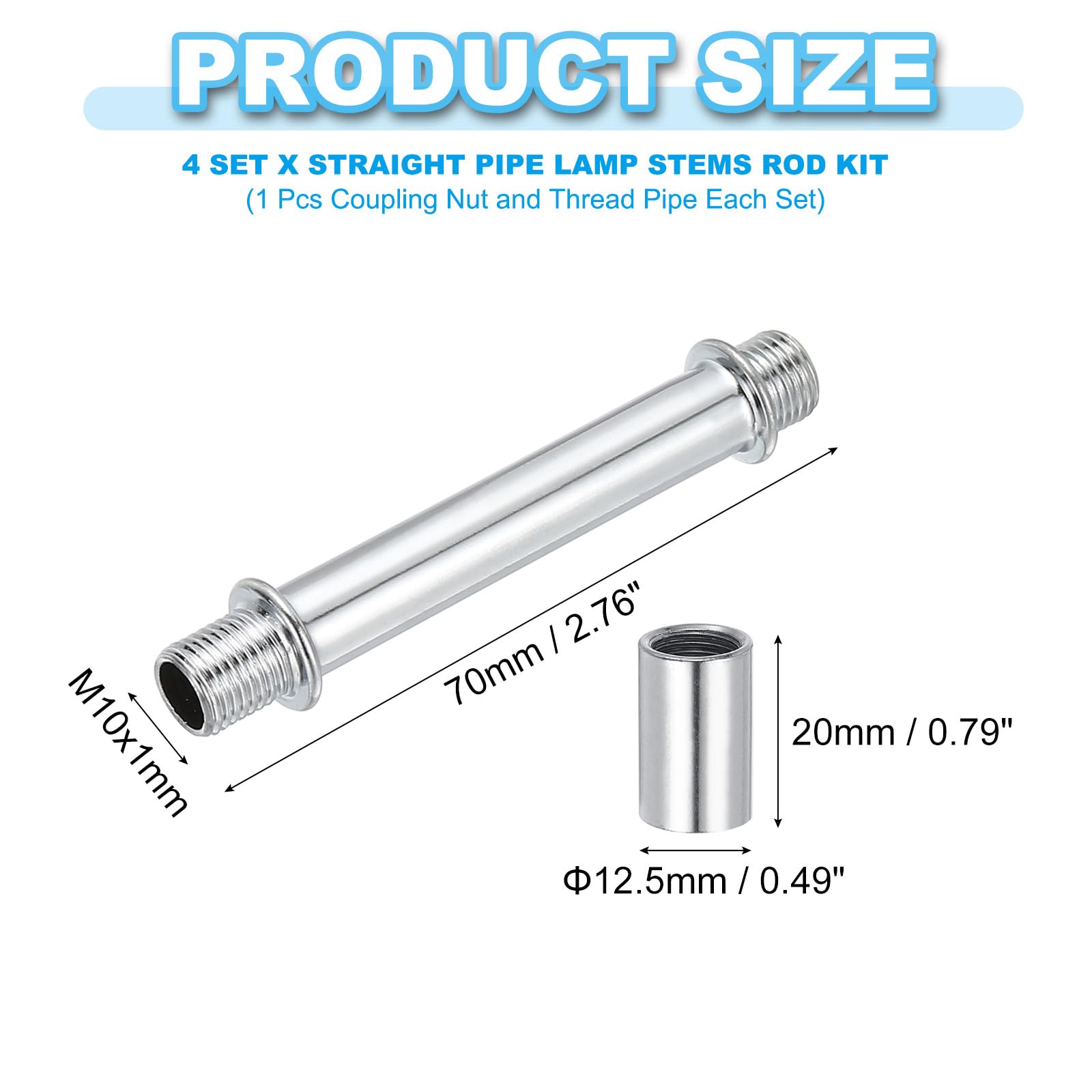 PATIKIL Straight Pipe Lamp Stems Rod Kit - Image 2
