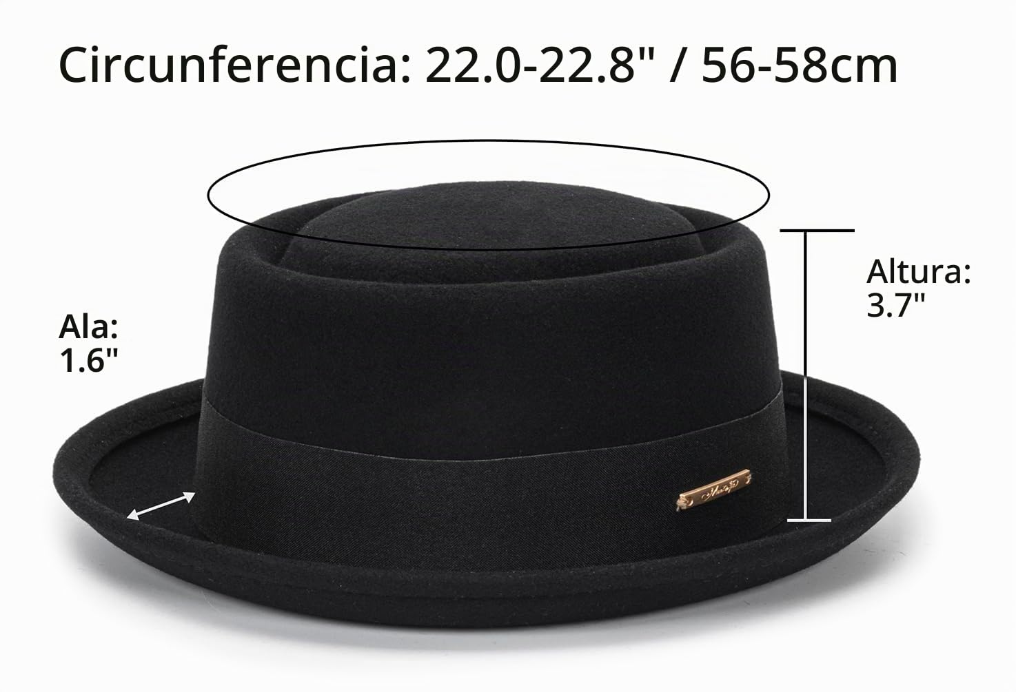 Sombrero de fieltro de lana de pastel de cerdo sombrero vintage noble plano sombrero de barco aplastable sombreros de Panamá