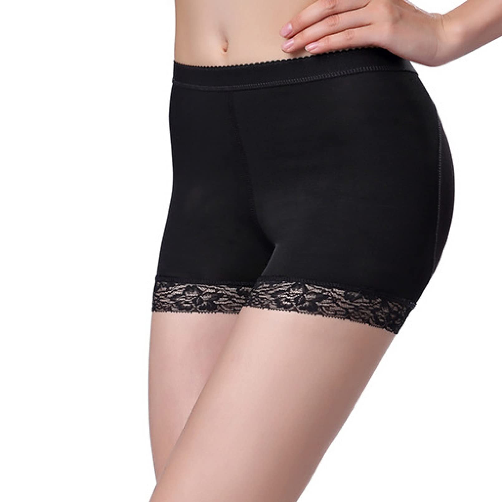 Mutandine Imbottite per Sollevare i Glutei, Modellanti per Fianchi, Mutandine Push-up per Taglie Forti (Nero 3XL)