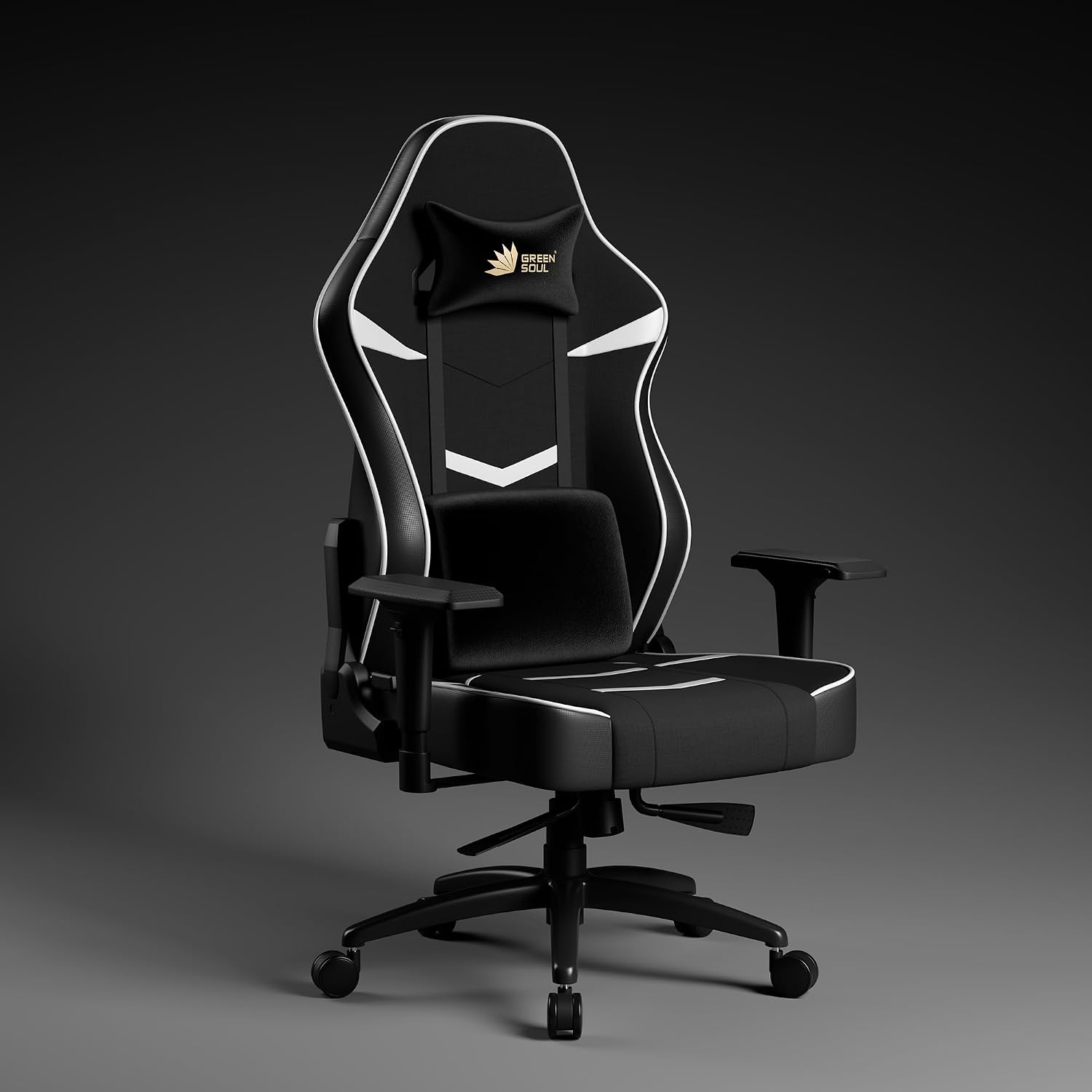 Green Soul Monster Ultimate Series S| Multi-Functional Ergonomic Gaming & Office Chair|Premium Spandex & PU Leather Fabric | Adjustable Neck, Lumbar Pillow | 4D Adjustable Armrests (Black White) discount deal
