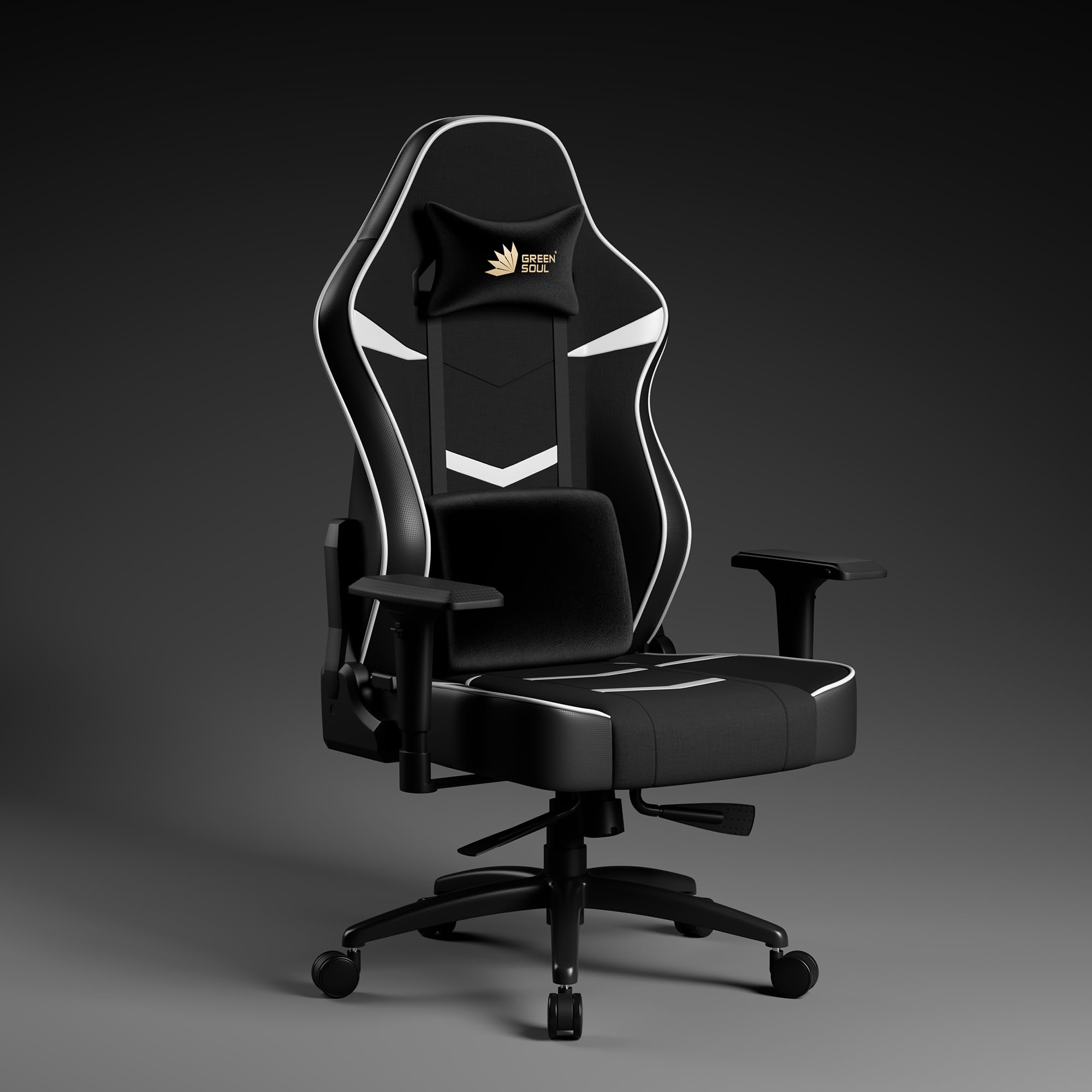Green Soul Monster Ultimate Series S| Multi-Functional Ergonomic Gaming & Office Chair|Premium Spandex & PU Leather Fabric | Adjustable Neck, Lumbar Pillow | 4D Adjustable Armrests (Black White) discount deal