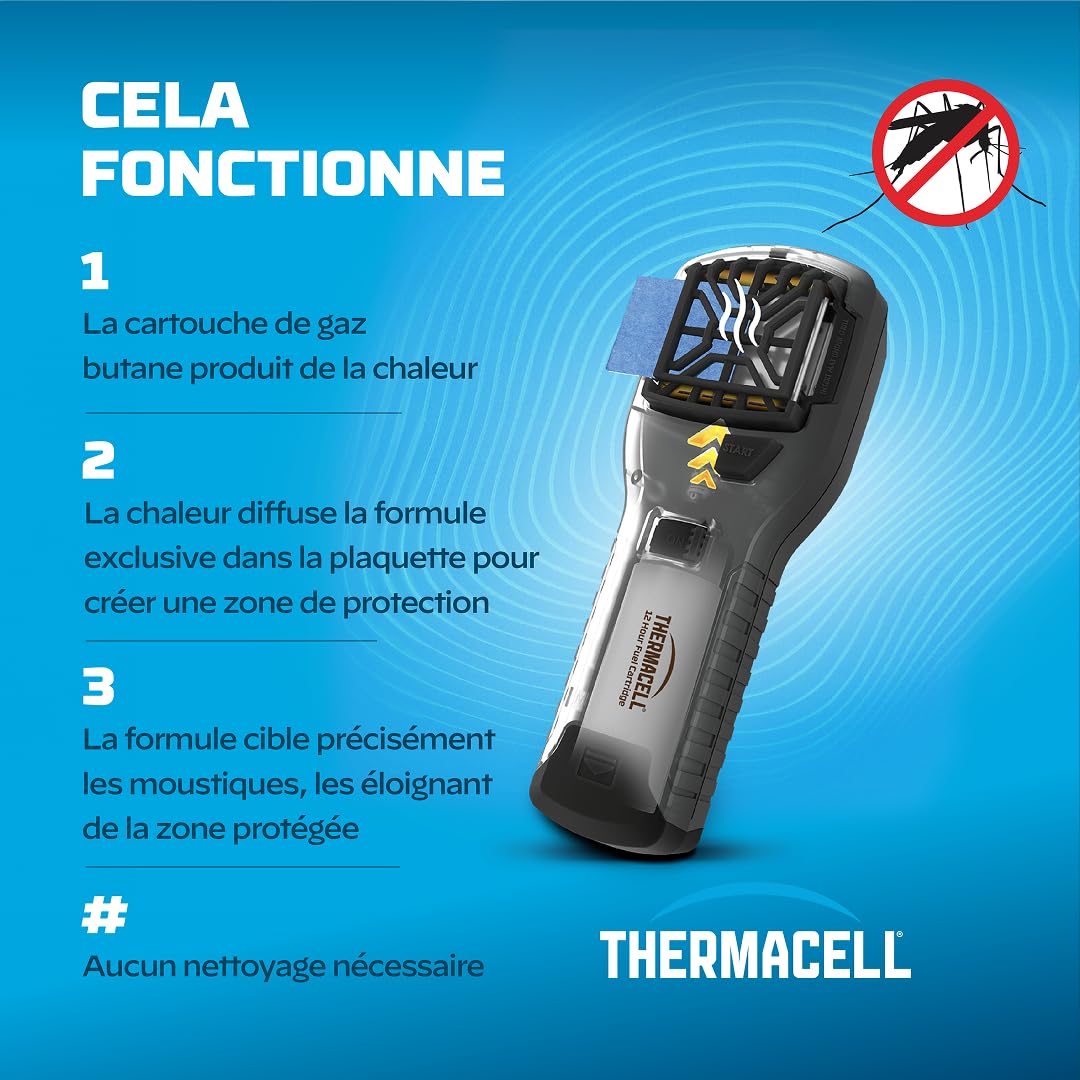 THERMACELL Bouclier Anti Moustiques et Moustiques Tigres - 20m² - 12h