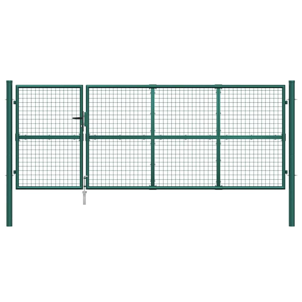 vidaXL Puerta de jardín de Malla Verde 350x125 cm Acero galvanizado