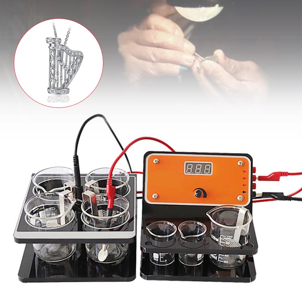 BFDIEEM Jewelry Plating Machine Jewelry Pen-Type Electroplating Machine Brush Plating System for Gold Silver Rose Gold Nickel Plater Repair Making Processing Tools Plating Machine Kit