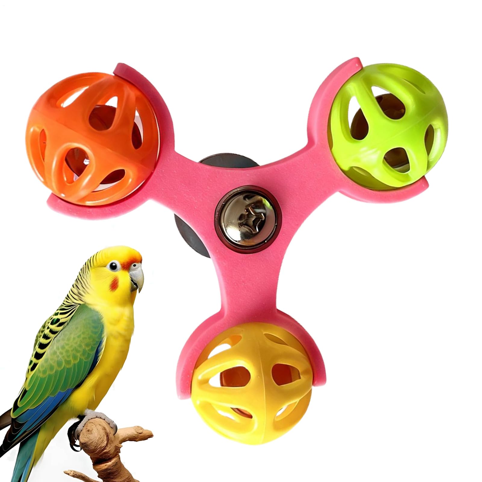 Interactive Bird Toys, 360 Degree Rotating Windmill, 10x10x4cm, Spinner Wheel Chew Toy, Parakeet Enrichment Accessory, Stress-Free Playtime, For Cage Activity