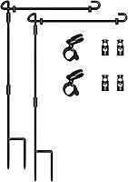 Vista 18 de HOOSUN - Soporte de bandera de jardín, soporte de bandera de jardín de alta calidad, poste de metal con revestimiento en polvo resistente a