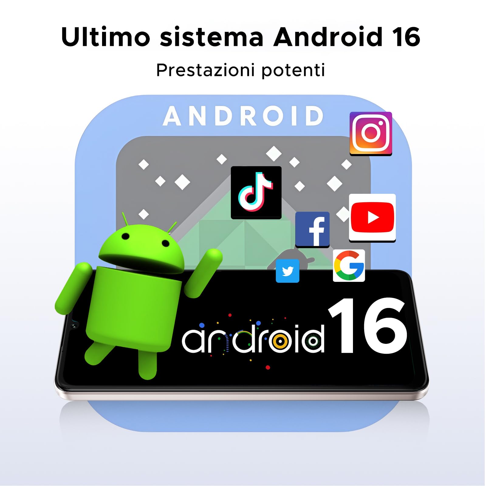 DOOGEE Note 59 Pro Smartphone 5G Android 16, 6.75" 120Hz 32GB+256GB/TF 2TB Cellulare, T8200 Octa-Core Telefono, 6250mAh/Gemini AI/16MP+8MP/Fingerprint/Face ID/5G Dual SIM/Widevine L1/OTG/Tipo-C/NFC