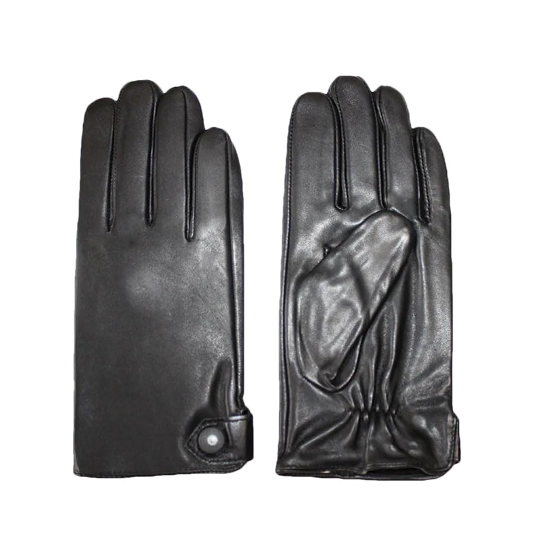 Guanti invernali da donna in pelle di pecora caldi Plus pile ispessimento esterno moto equitazione guanti con bottone stile 11
