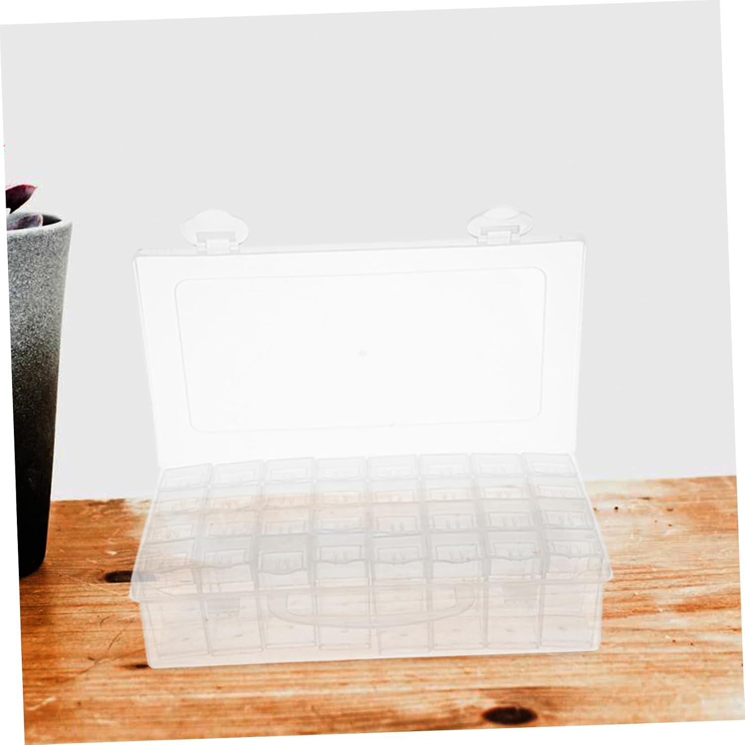 Plastic Bead Organizer Box with Lid, PP Compartment Storage