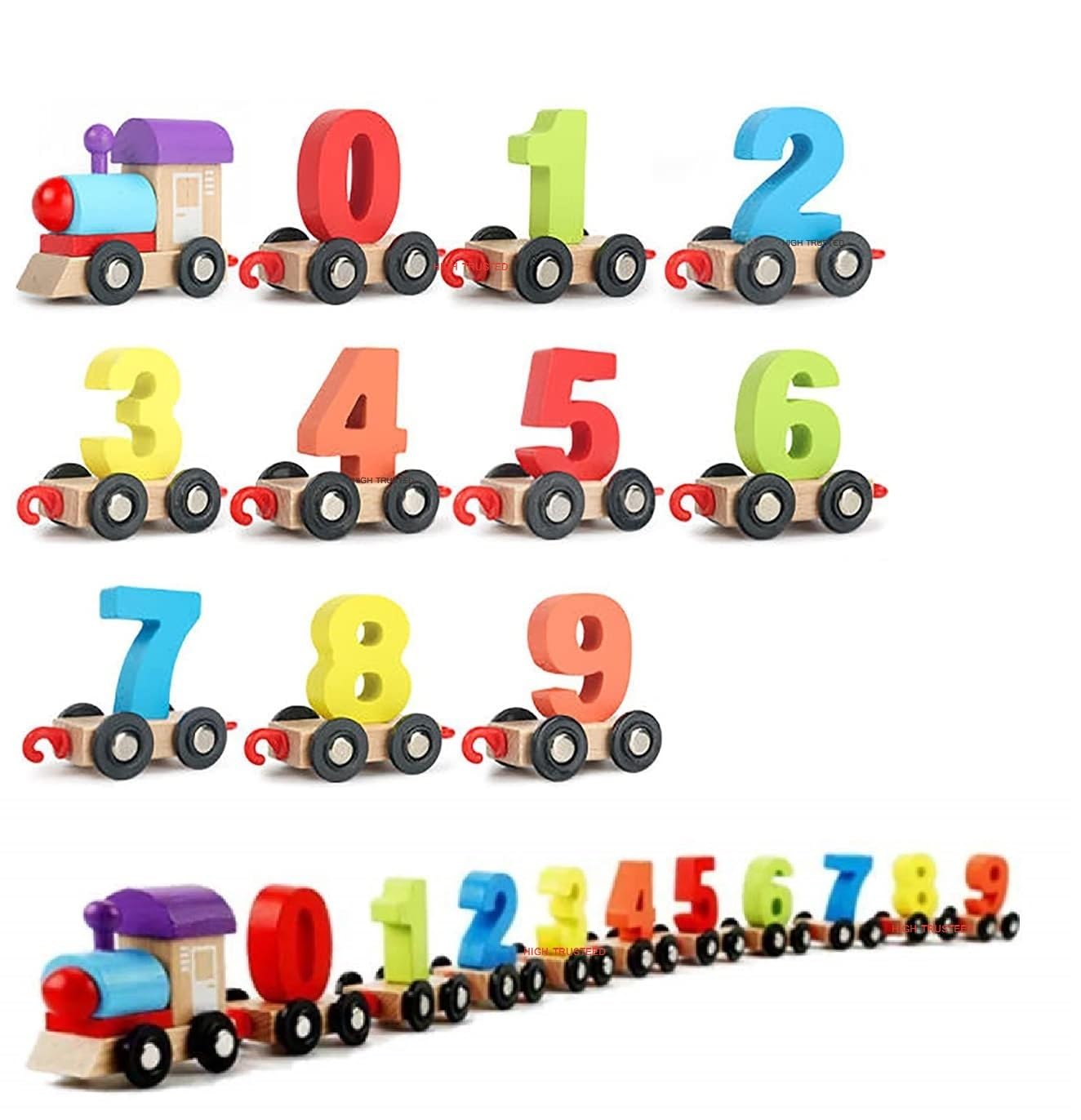 HIGH TRUSTED® Wooden Color Train, Learning Toy Numbers Educational Play Train with Sliding Wheels, Pre School Learning Game for Kids. (Multicolor) (B0CRHFTZYC) Amazon Price History, Amazon Price Tracker