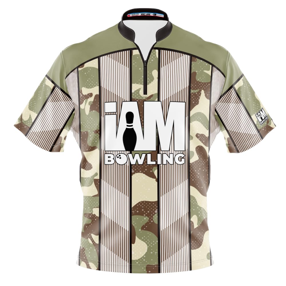 Logo Infusion I AM Bowling Jersey Short Sleeve Sash Collar 2330-IAB Made in USA (US, Alpha, Large, Regular, Regular, Multi)