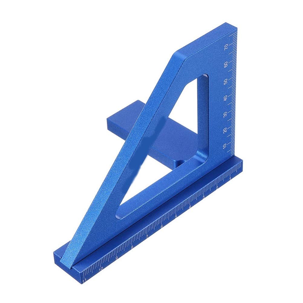 ZAIZAI Multifunctional Woodworking Marking Ruler 3D Bevel Angle Ruler Mark T Ruler Square Layout 45/90 Degree Measurement Aluminum