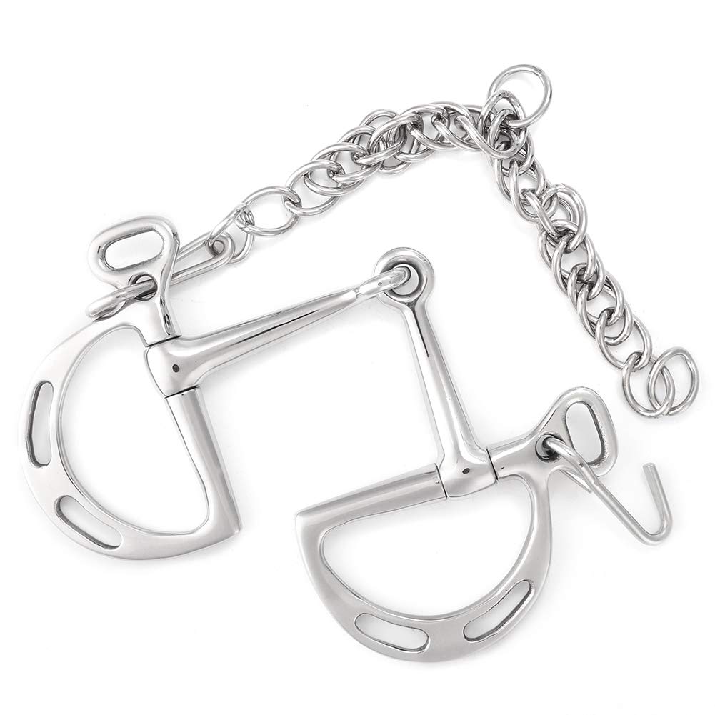Nikou Masticador de Caballos - Acero Inoxidable a Prueba de Herrumbre Broca de kimberwicke Boca articulada sólida Rodillo de Boca de masticación de Caballo no tóxico(125MM)