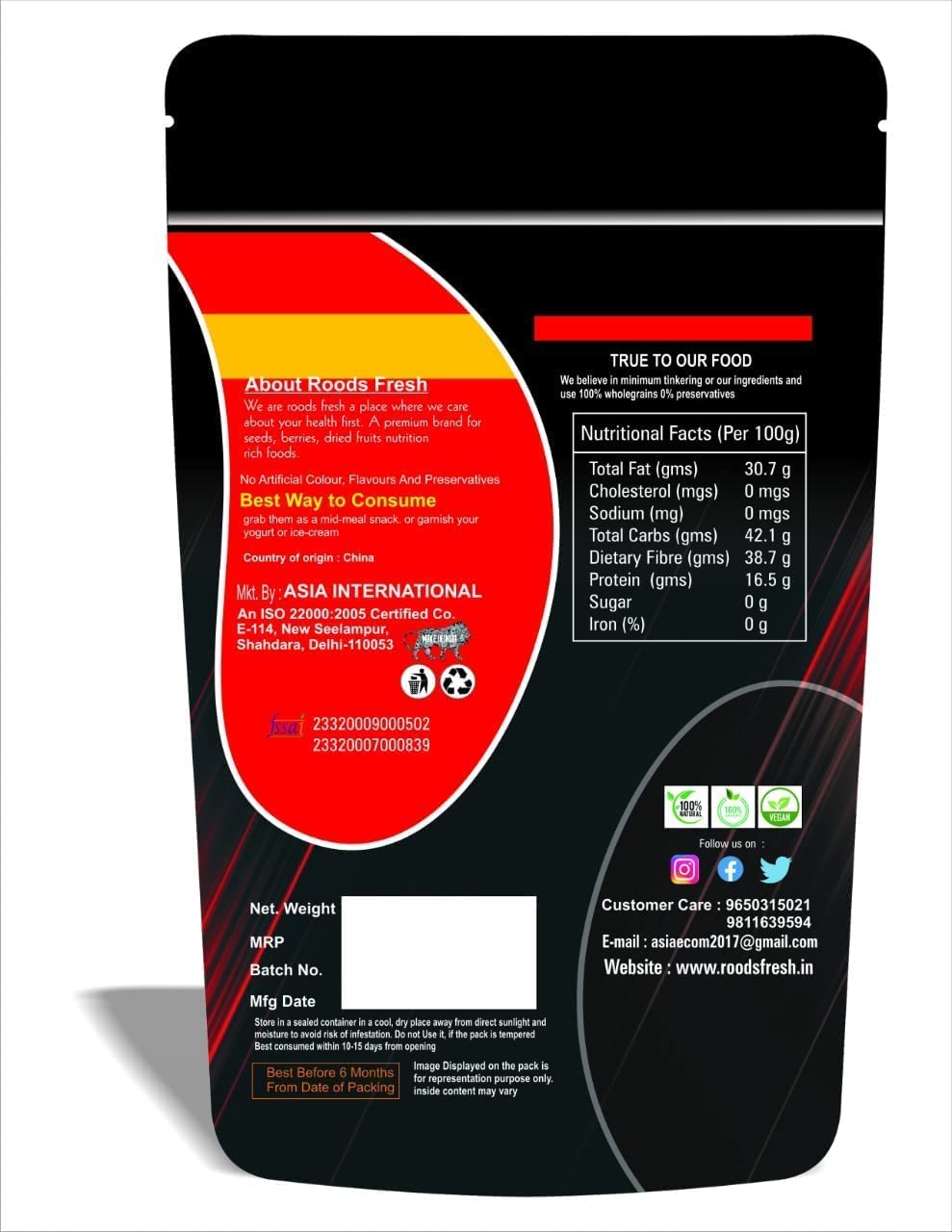 CROW Całe nerkowce, 100% naturalne, słodkie i chrupiące kaju premium (250)