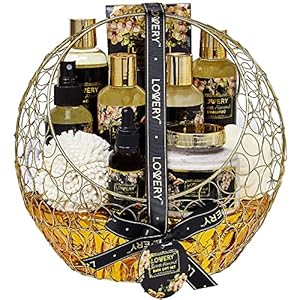 Christmas Gifts from Son, Bath and Body Gift Basket For Women and Men – Sweet Almond Home Spa Set with Fragrant Body Lotions, Bath Bombs, Gold Candy Dish & Much More – 11pc Set, Care Package for Mom