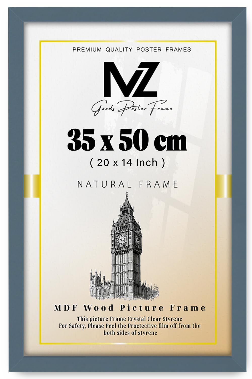 Mz Goods Dark Grey | Inspirational (35 X 50 Cm) Scenic Photography Frame, 14" X 20" Great For Kids' Room Décor/Gym/Office 350 X 500 Mm [ ]