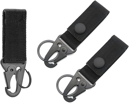 3 Pieces Outdoor Tactics Belt Key Clip Nonlocking Tactical Keychain Belt Clip Locking Mountaineering Carabiner Strap Carabiner Clip