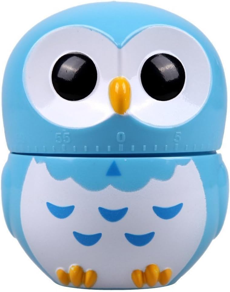 Owl Timer Mechanical Kitchen Timer,reminder (Blue)