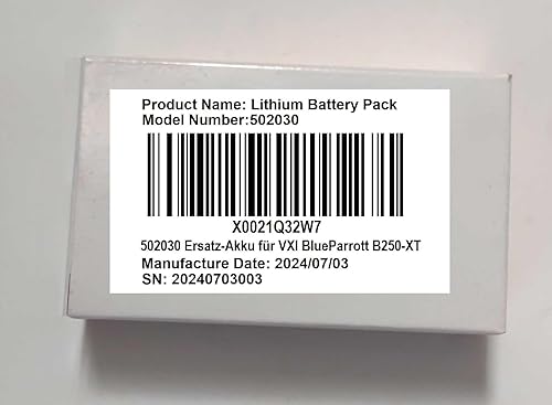 Miniatura 6 de 502030 Batería de repuesto de 250 mAh para VXI BlueParrott B250-XT Auriculares Bluetooth Nextbase Dash Cam 402G 412GW 512G Cobra 840 Batería Mini