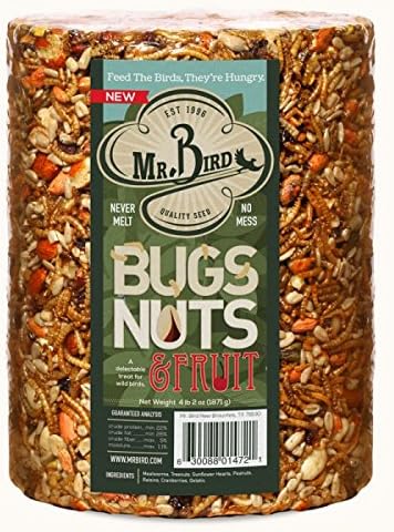 Mr. Bird Wild Bird Seed Large Cylinder Bugs, Nuts & Fruit 4 lbs. 2 oz.