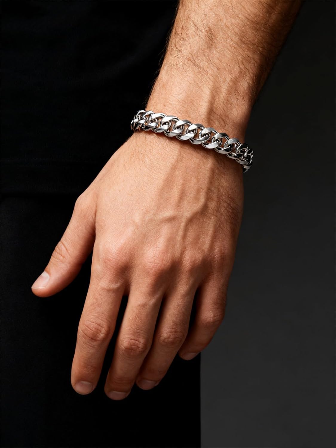 ADMETUS 8mm Miami Cuban Link Chain Bracelets for Men, 925 Sterling Silver Cuban Mens Bracelets Jewelry Gifts, Available in 7/7.5/8/8.5/9 Inches - Image 5