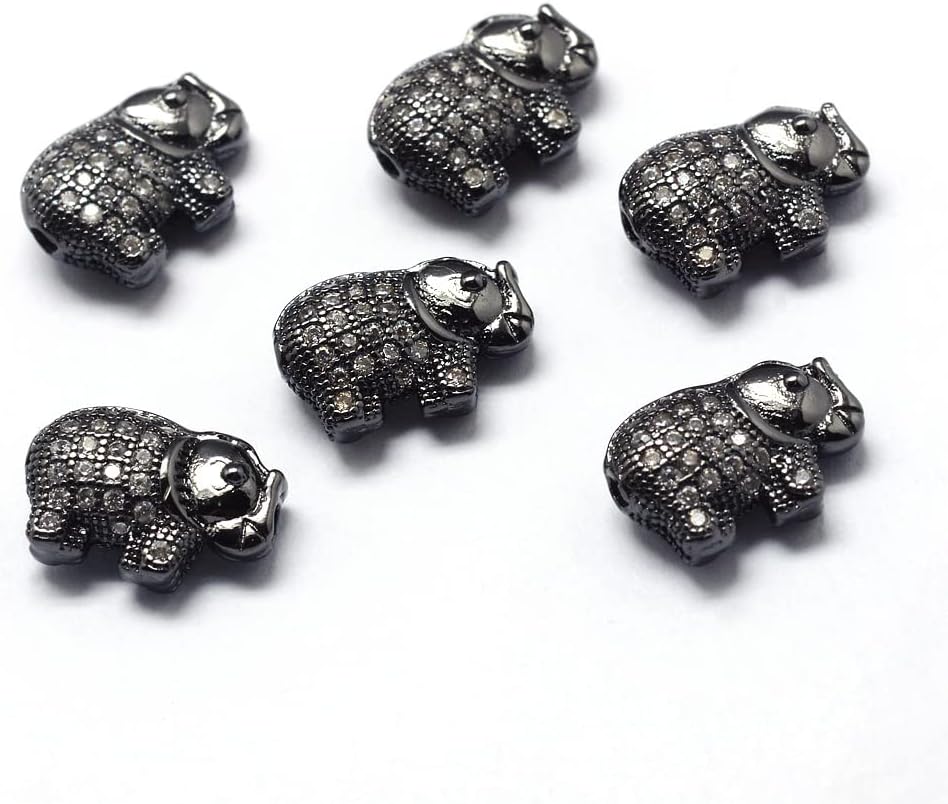 FASHEWELRY 20Pcs Brass Cubic Zirconia Heart Beads Micro Pave CZ Golden Heart Spacer Beads Real Platinum Plated Rhinestone Loose Beads for Jewelry Making