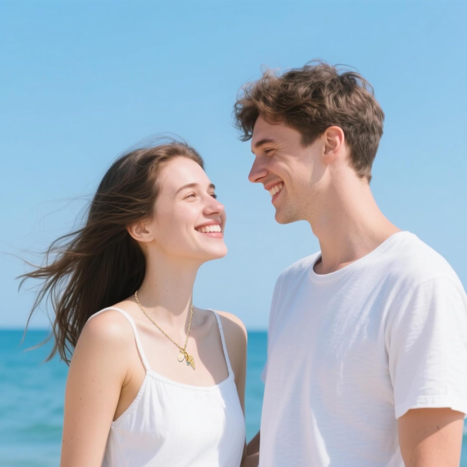 Gold Beach Necklace, Dainty Beach Charm Conch Shell Fish Pendant Necklace Waterproof Summer Boho Jewelry for Women Gift - Image 7