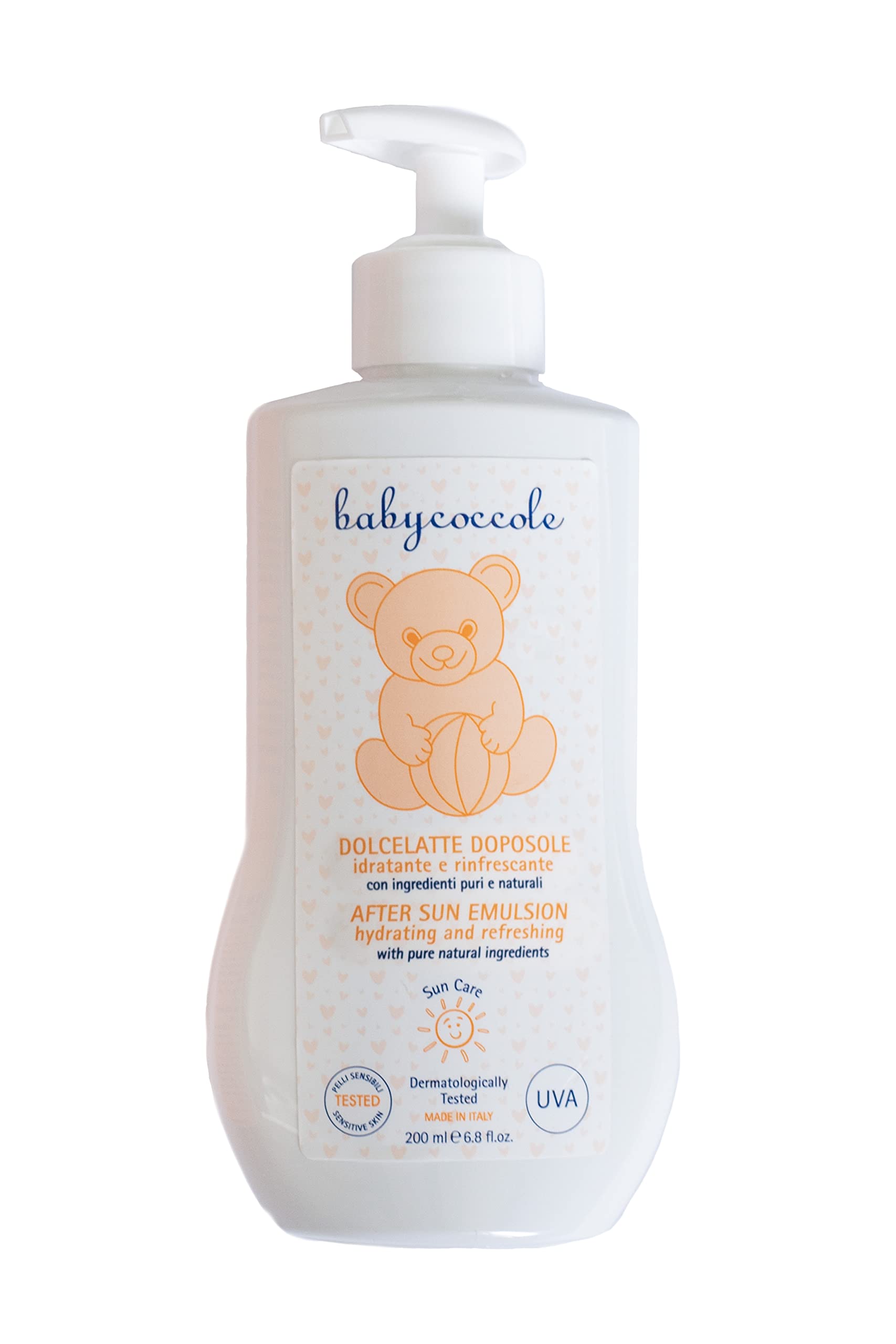 Babycoccole DOLCE LATTE DOPOSOLE per Bambini. Idratante e rinfrescante. Ingredienti Puri e Naturali di Origine Vegetale. Rapido assorbimento. Dermatologicamente Testato, per pelli sensibili - 200ml