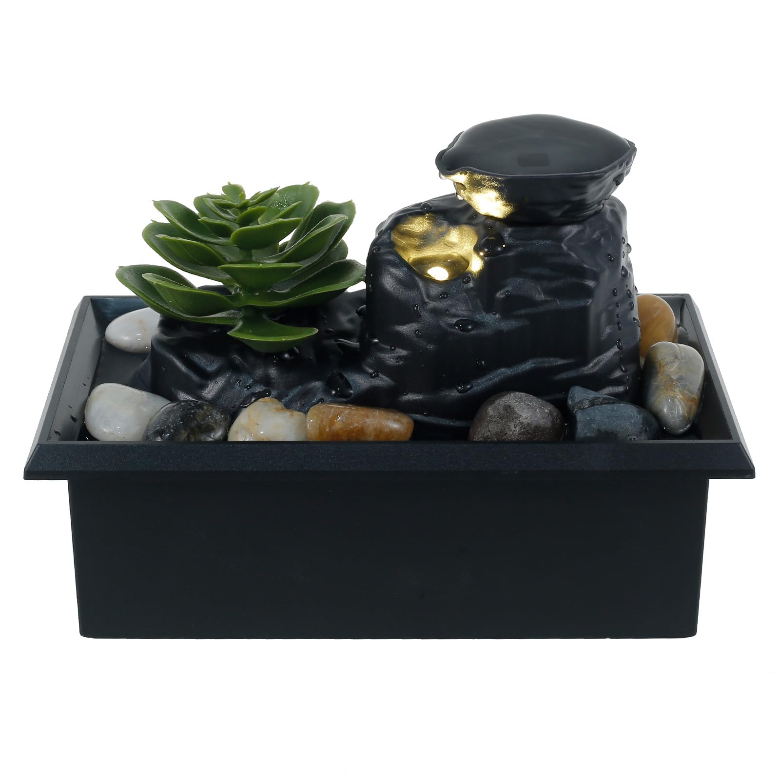 Tisch-Wasserfall-Dekoration mit Lichtern, Dekoration, kreativ, fließendes Wasser, platzsparend, wiederverwendbar, für Schlafzimmer, Wohnzimmer (Stil 3)