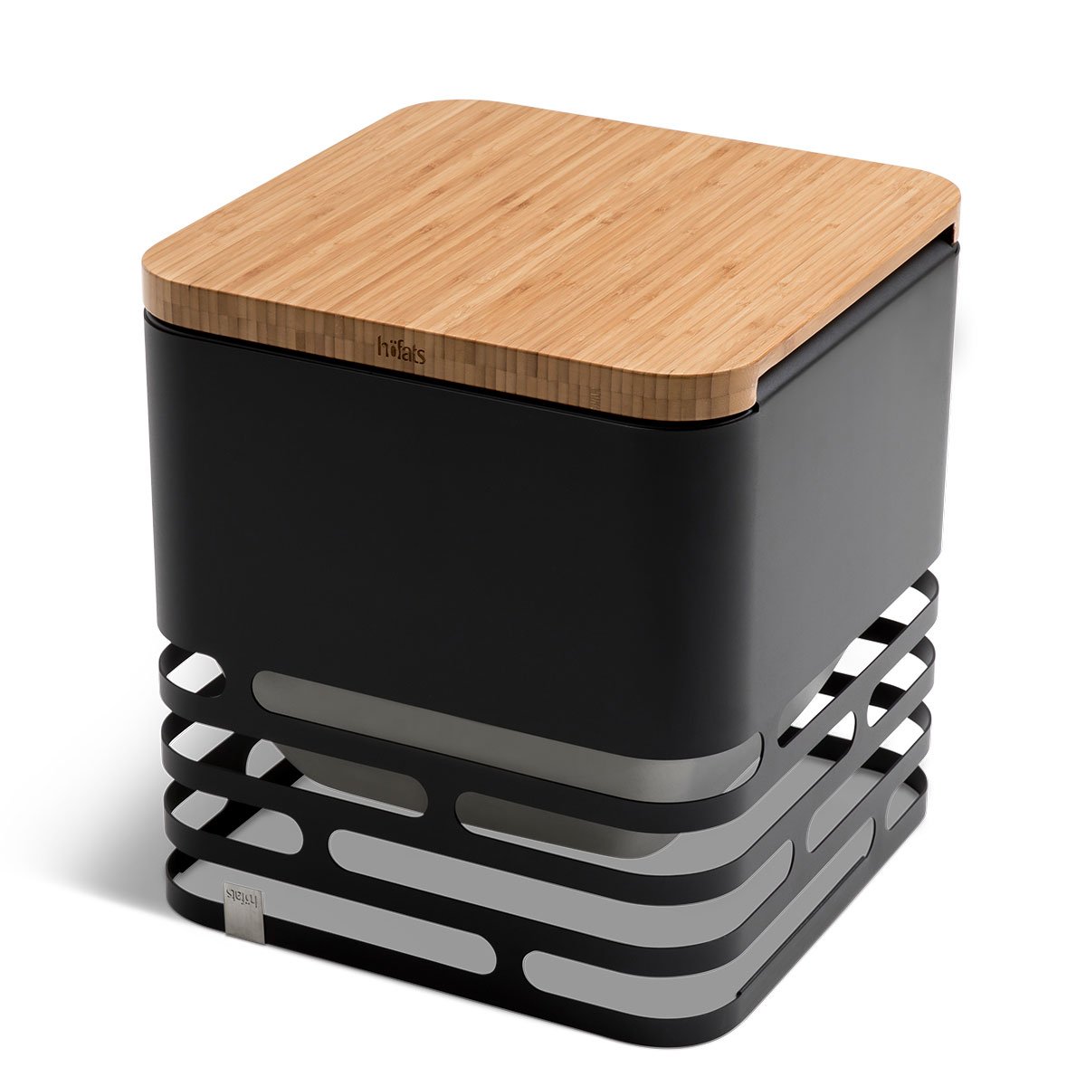 höfats - Piano di appoggio Cube - trasforma Il Cube in Sgabello, tavolino o Piano di Servizio - Laccato - bambù Massiccio - Accessorio per Cube Fire Basket