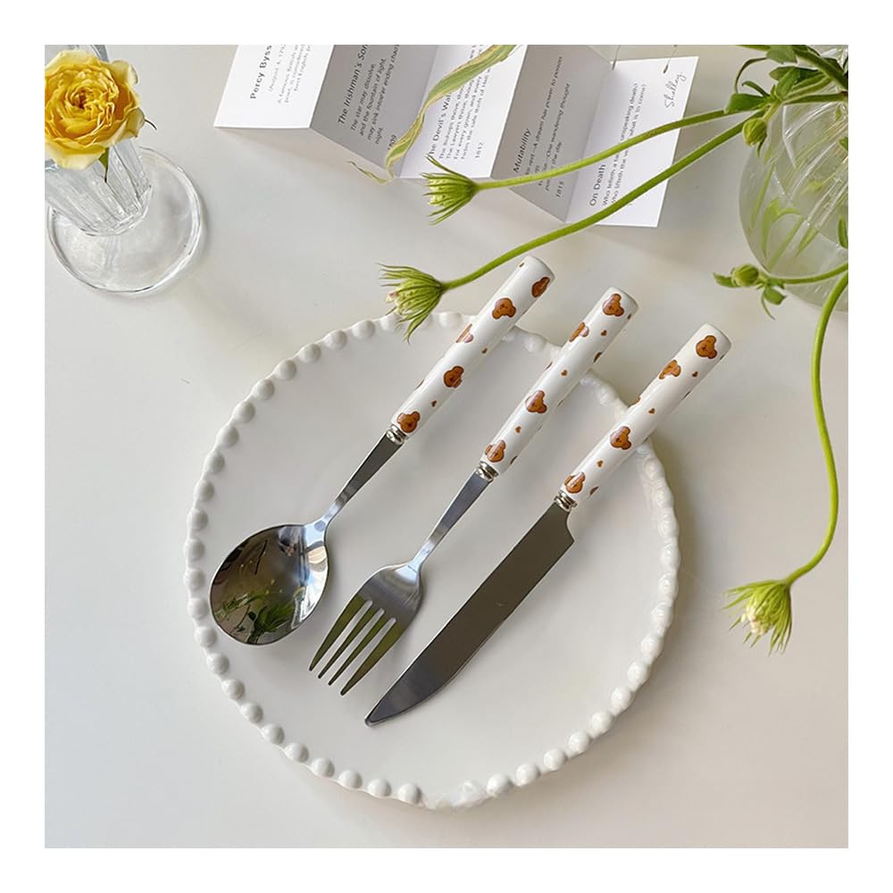 Set Di Posate Con Manico In Ceramica – Acciaio Inox 304 – 12 Pezzi (Coltello, Forchetta, Cucchiaio) – Per Casa, Ristorante O Come Regalo Elegante