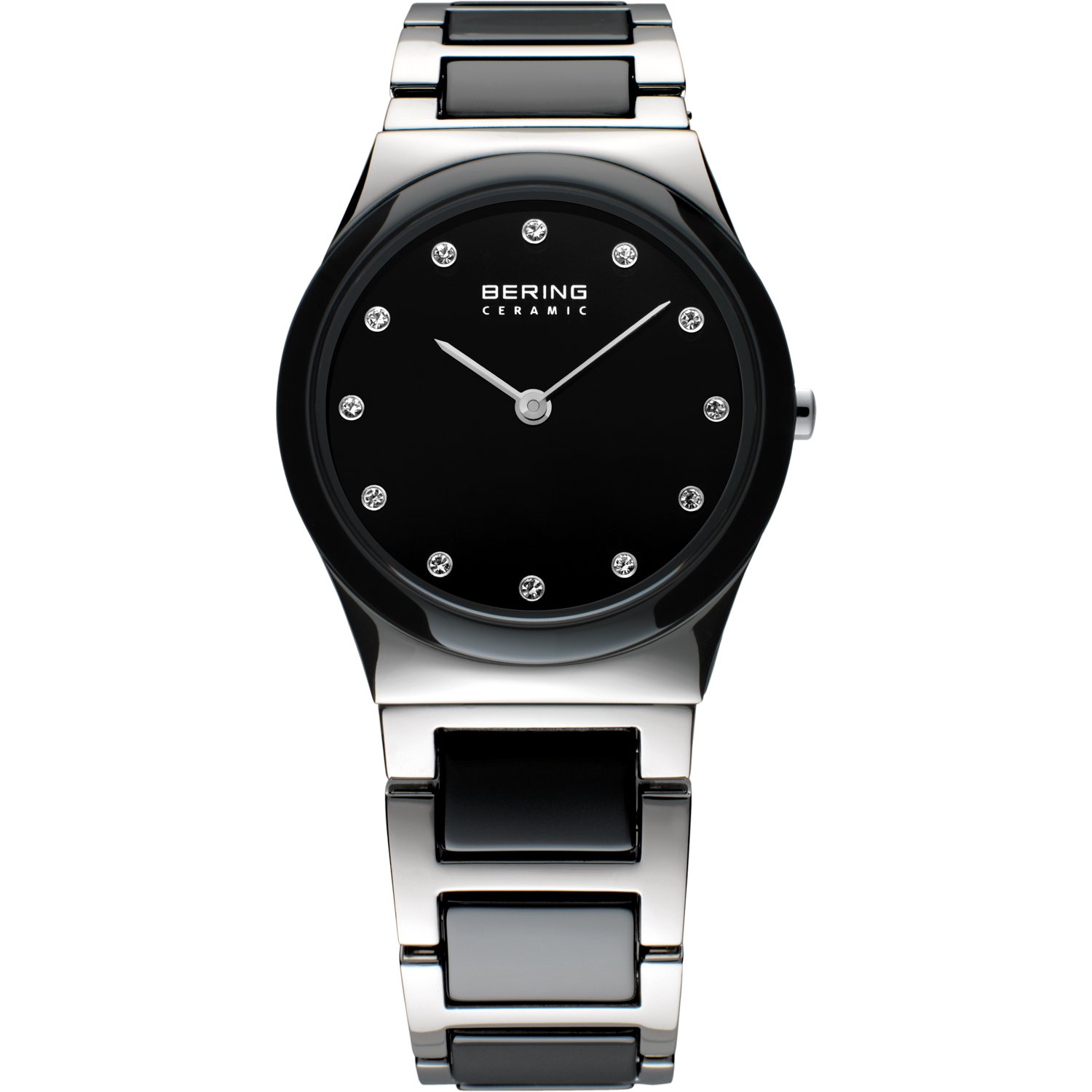 BERING 32230 Orologio da donna al quarzo, orologio da polso con cassa in acciaio inossidabile da 30 mm, quadrante, cinturino in maglia milanese, vetro zaffiro, 5 ATM