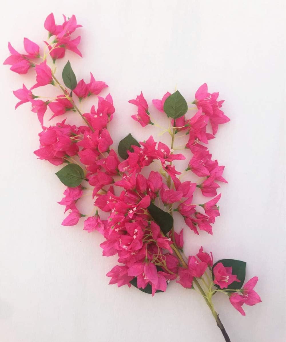 4pcs Long Bougainvillea Artificial Floor Mounted Fake Large Size Bougainvillea Flower 118cm for Wedding Centerpieces Decorative Flower (deep Pink)