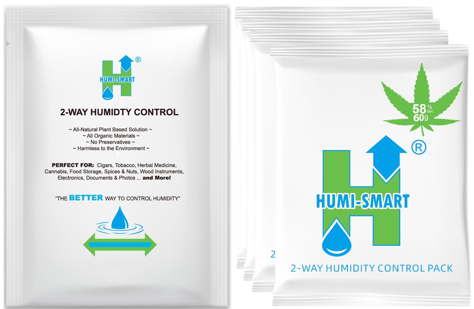 Humi-Smart 2-Way Control 58% RH 60g 4-Pack
