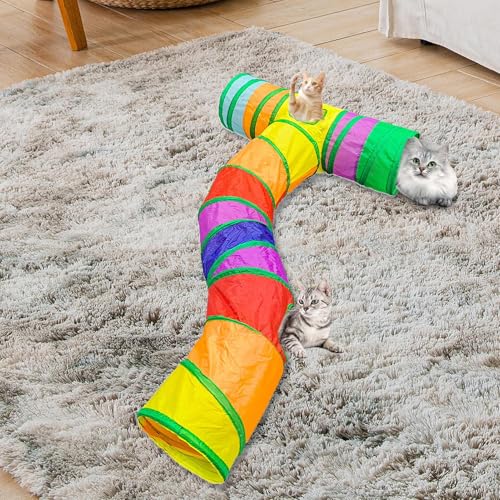 Tunnel pour chat pliable pour libérer de l'espace tout en amusant vos animaux